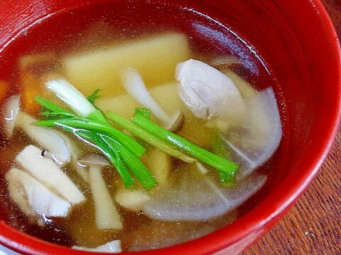 残り物の切り餅で☆　簡単「田舎風お雑煮」